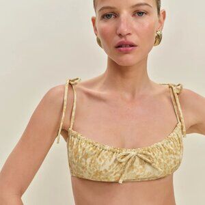 NWT Reformation Kahiwa Bikini Top Golden Meadow Size XS